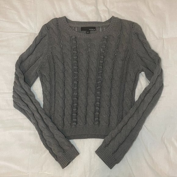 Grey Cable Knit Sweater - Picture 1 of 3